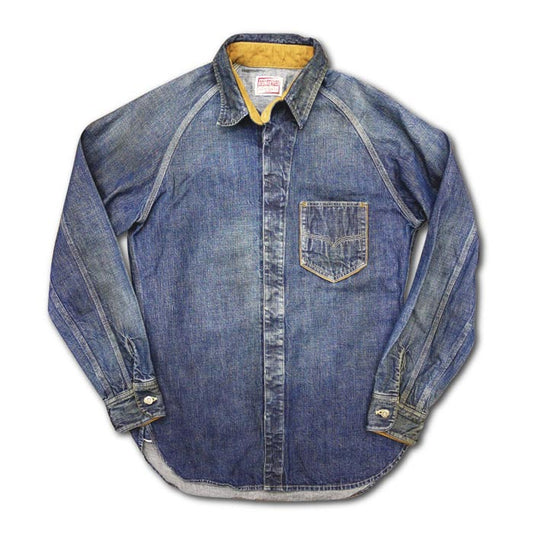 デラックスウエア 7640AG 40s DENIM SHIRT AGING MODEL メンズ 長袖 デニムシャツ エイジングモデル ワンウォッシュ
