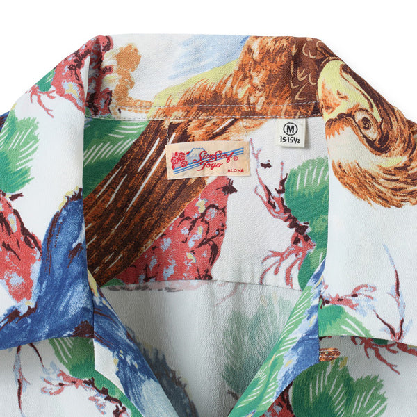 Lot No. SS38807 / RAYON HAWAIIAN SHIRT “ISLAND EAGLE” BROWN