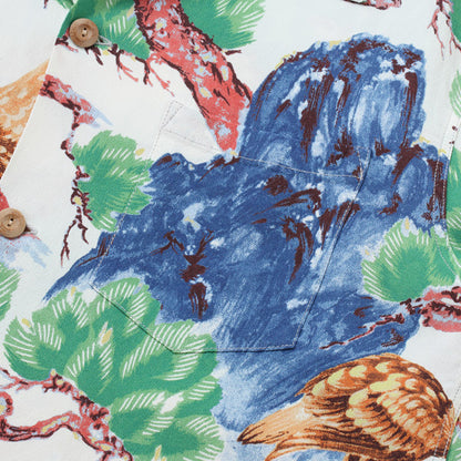 Lot No. SS38807 / RAYON HAWAIIAN SHIRT “ISLAND EAGLE” BROWN
