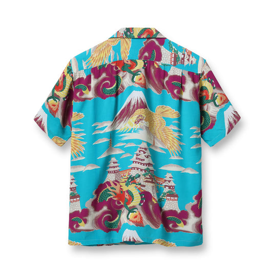サンサーフ Lot No. SS38866 SUN SURF SPECIAL EDITION “LEGENDARY HAWAII” 123 ターコイズ アロハシャツ