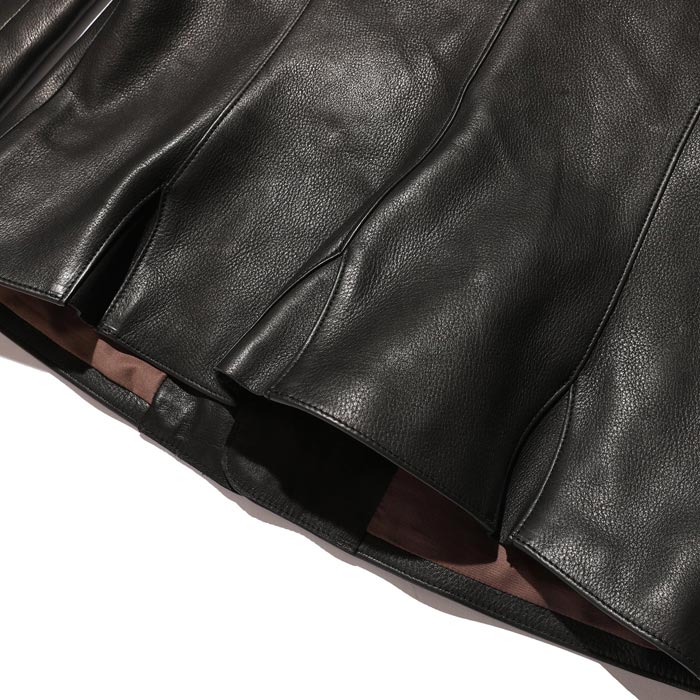 ジェラード TM03430 The 2 Monkeys Round-neck Leather Waistcoat ブラック ラウンドネック レザージャケット メンズ 牛革