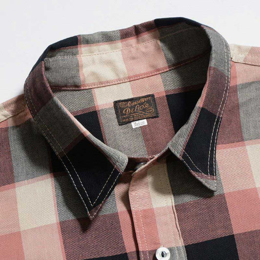 25SS デラックスウエア LV-31 50s CHECK PATTERN レッド メンズ 長袖 チェック シャツ