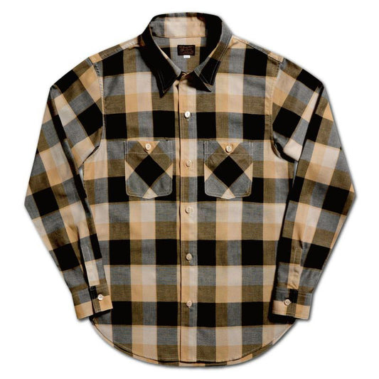 25SS デラックスウエア LV-31 50s CHECK PATTERN イエロー メンズ 長袖 チェック シャツ