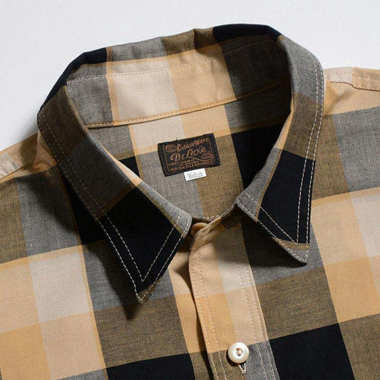 25SS デラックスウエア LV-31 50s CHECK PATTERN イエロー メンズ 長袖 チェック シャツ
