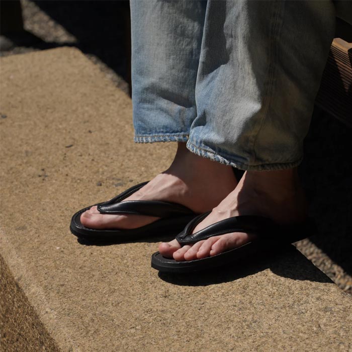 トーキョーサンダル TS-C05 SETTA SANDAL セッタ サンダル ブラック メンズ レザー 雪駄 トングタイプサンダル