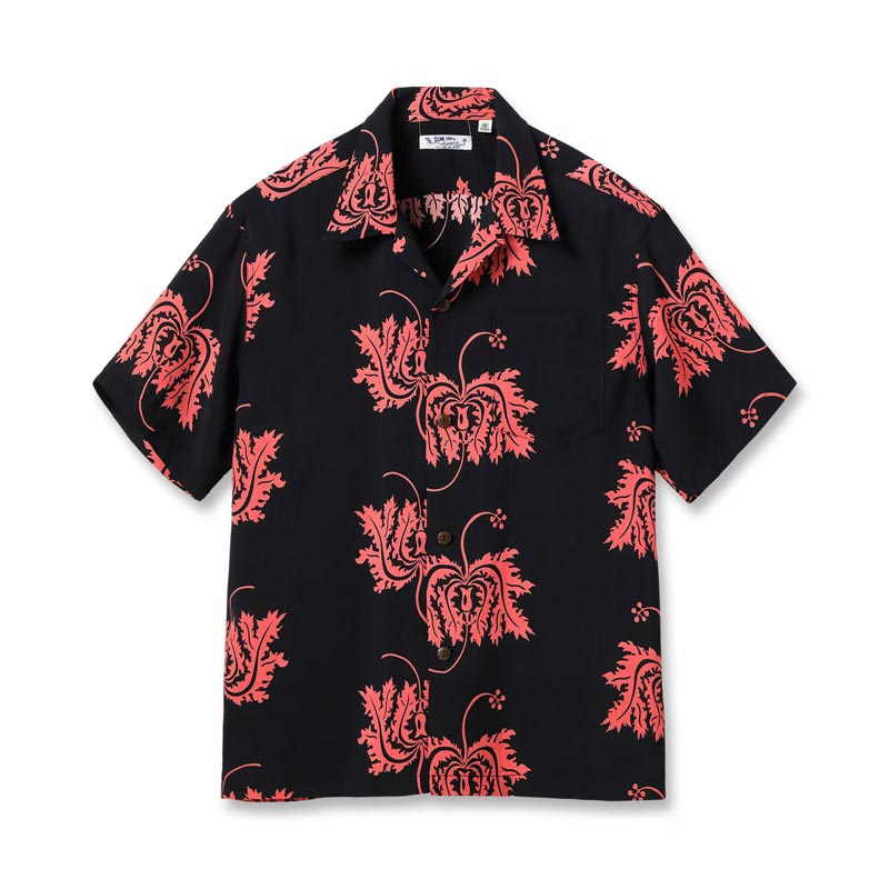 サンサーフ Lot No. SS39412 RAYON HAWAIIAN SHIRT “CORAL HIBISCUS” ブラック メンズ レーヨン アロハシャツ