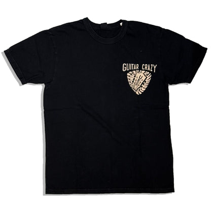 ウエス 652507 GUITAR CRAZY Tシャツ ブラック メンズ 半袖 プリント Tシャツ バックプリント