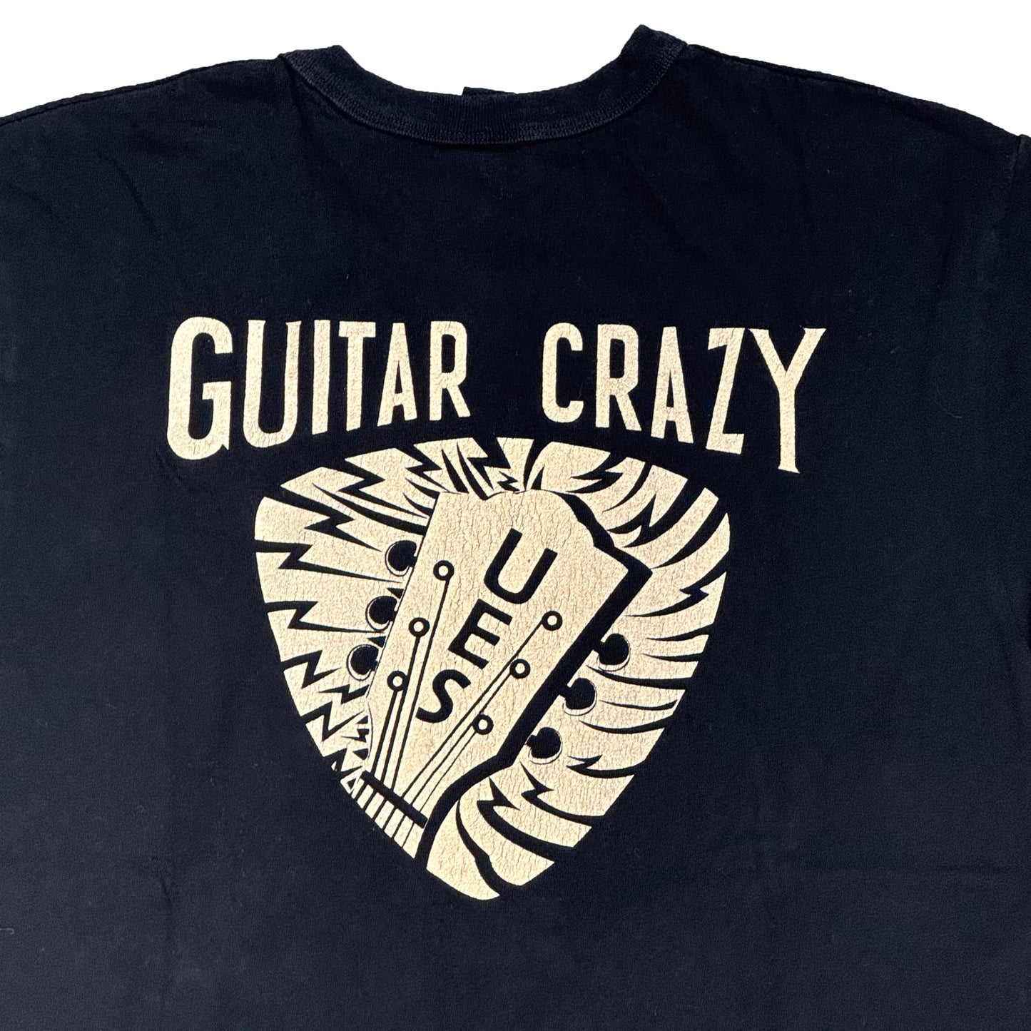 ウエス 652507 GUITAR CRAZY Tシャツ ブラック メンズ 半袖 プリント Tシャツ バックプリント