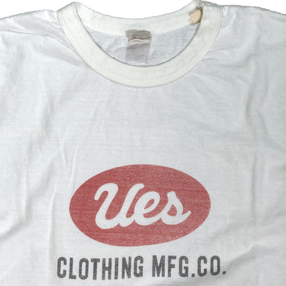 ウエス 651902 A HAPPY DAY! Tシャツ ホワイト×レッド スリム メンズ 半袖 プリント Tシャツ