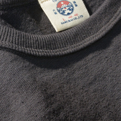 サムライジーンズ SJST-SC03 和綿ポケットTシャツ サムライコットン零天竺ヘビィーオンス 黒豆色