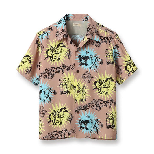 KEONI OF HAWAII “GAUGUIN WOODCUT III(3)” by JOHN MEIGS:BEIGE