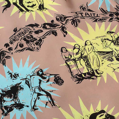 KEONI OF HAWAII “GAUGUIN WOODCUT III(3)” by JOHN MEIGS:BEIGE