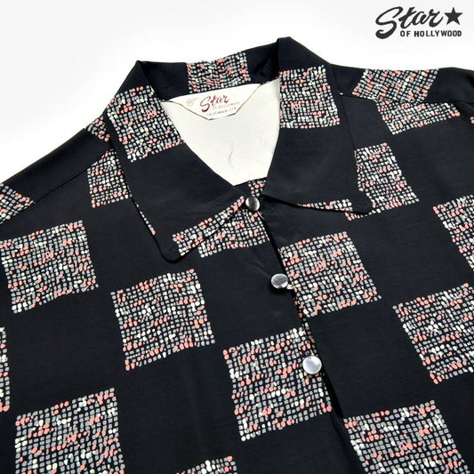 HIGH DENSITY RAYON PULLOVER SHIRT “SQUARES”【返品交換不可】