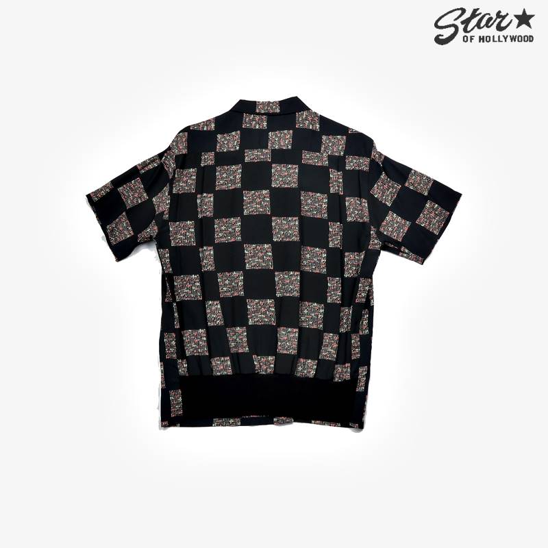 HIGH DENSITY RAYON PULLOVER SHIRT “SQUARES”【返品交換不可】