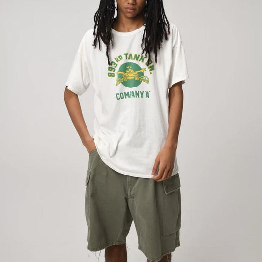 バウワウ BW241-UATT US ARMY 893RD TANK BN. TEE ホワイト メンズ 半袖 プリント Tシャツ 第893砲撃部隊 ミリタリー