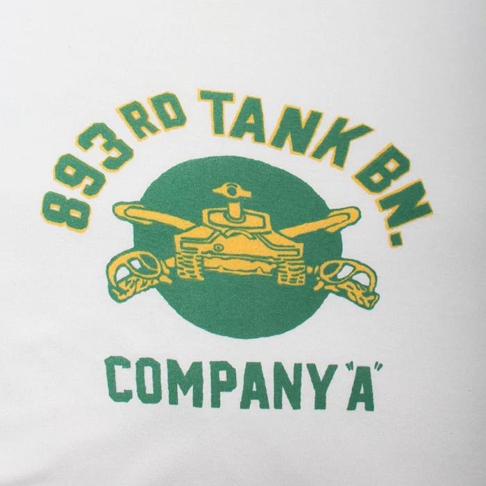 バウワウ BW241-UATT US ARMY 893RD TANK BN. TEE ホワイト メンズ 半袖 プリント Tシャツ 第893砲撃部隊 ミリタリー