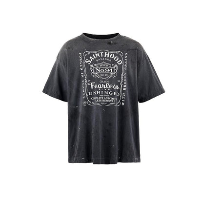 セントマイケル SM-HR8-0000-C70 STHD . SS TEE FEARLESS BLACK メンズ 半袖 プリント Tシャツ バックプリント NEIGHBORHOOD コラボ