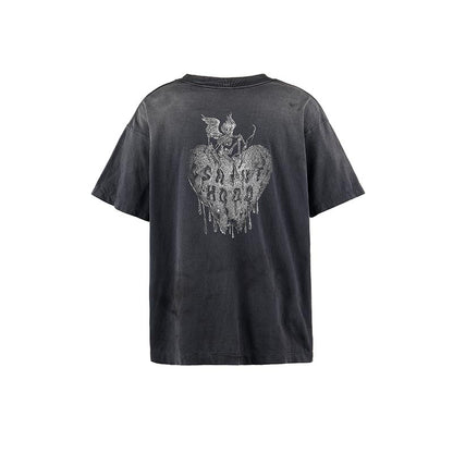 セントマイケル SM-HR8-0000-C70 STHD . SS TEE FEARLESS BLACK メンズ 半袖 プリント Tシャツ バックプリント NEIGHBORHOOD コラボ