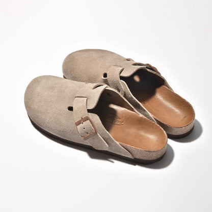 ジョーマッコイ MA23012 LEATHER FOOT-SUPPORT CLOGS レザー スウェードサンダル TAUPE