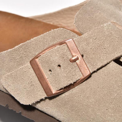 ジョーマッコイ MA23012 LEATHER FOOT-SUPPORT CLOGS レザー スウェードサンダル TAUPE