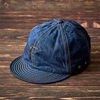 ミスターファットマン 5231007 F WAPPEN BILLIE CAP F ワッペン デニム ショートブリムキャップ INDIGO