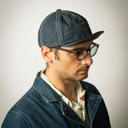 ミスターファットマン 5231007 F WAPPEN BILLIE CAP F ワッペン デニム ショートブリムキャップ INDIGO