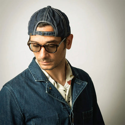 ミスターファットマン 5231007 F WAPPEN BILLIE CAP F ワッペン デニム ショートブリムキャップ INDIGO