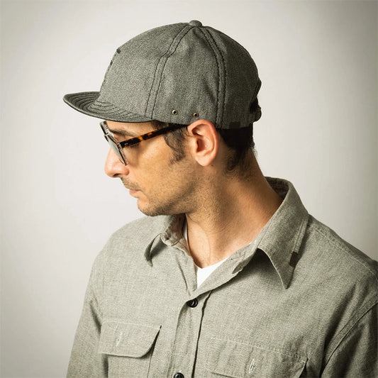 ミスターファットマン 5231007 F WAPPEN BILLIE CAP F ワッペン デニム ショートブリムキャップ GREY