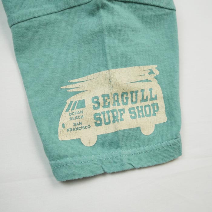 ウエス 652306 SEAGULL Tシャツ バインダーネック プリントTシャツ サックスブルー