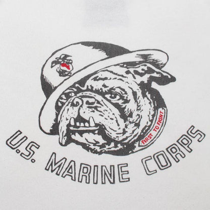 バウワウ BW251-BRSCA USMC BULLDOG RIBBED SS CS AGING WHITE × OLIVE AGING メンズ 半袖 プリント Tシャツ ラグラン