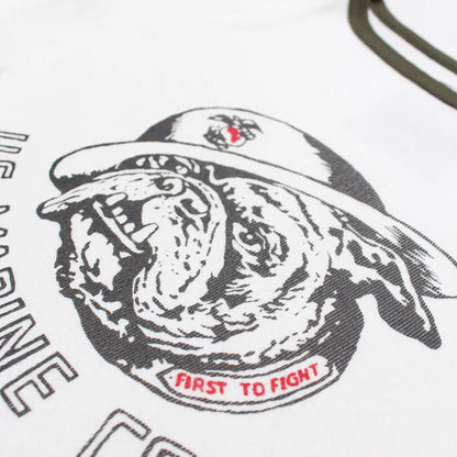 バウワウ BW251-BRSCA USMC BULLDOG RIBBED SS CS AGING WHITE × OLIVE AGING メンズ 半袖 プリント Tシャツ ラグラン