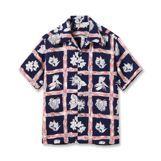 サンサーフ Lot No. SS39419 RAYON HAWAIIAN SHIRT “ISLAND PLANTS” ネイビー メンズ レーヨン アロハシャツ