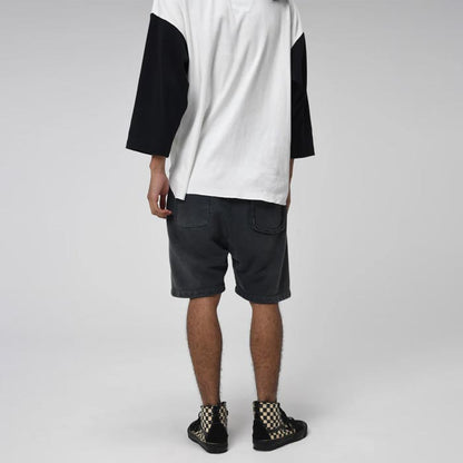 バウワウ BW241-GSSS GALAXY SYRUP SWEAT SHORTS ブラック エイジング メンズ フロッキープリント スウェット ショートパンツ