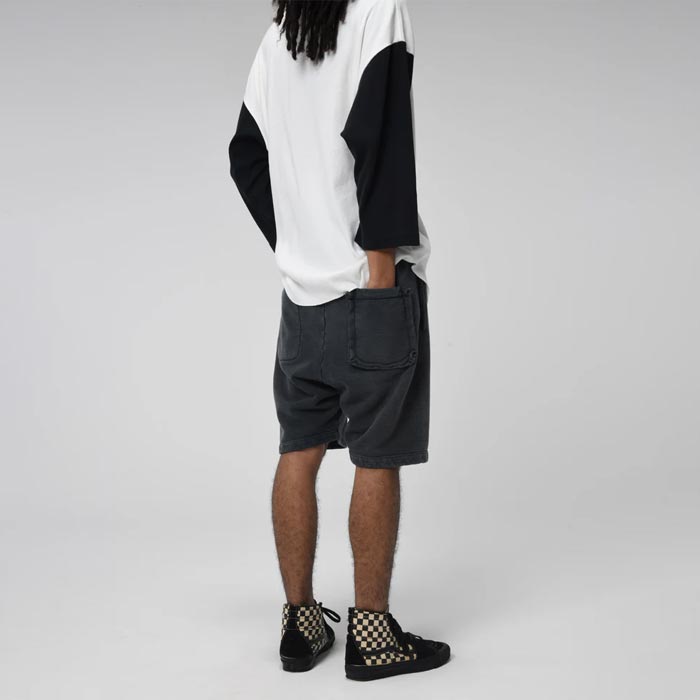 バウワウ BW241-GSSS GALAXY SYRUP SWEAT SHORTS ブラック エイジング メンズ フロッキープリント スウェット ショートパンツ