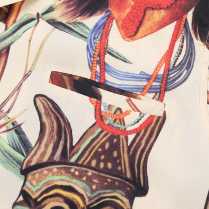 サンサーフ Lot No. SS39481 SUN SURF SPECIAL EDITION “BATTLE MASK” オフホワイト メンズ レーヨン アロハシャツ