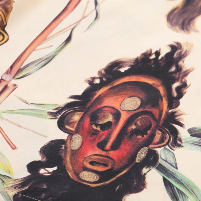 サンサーフ Lot No. SS39481 SUN SURF SPECIAL EDITION “BATTLE MASK” オフホワイト メンズ レーヨン アロハシャツ