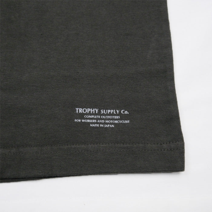 トロフィークロージング TR23SS-204 Horsehide Logo Magical Design コラボレーションアイテム Tシャツ GUN BLACK