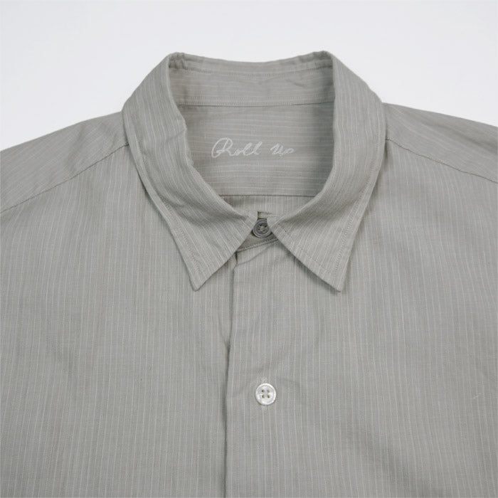 ポータークラシック PC-016-2033 ROLL UP COTTON CASHMERE SHIRT PIN STRIPE (ALUMO FABRIC) ロールアップコットンカシミアシャツピンストライプ（アルモファブリック）グレー