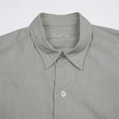 ポータークラシック PC-016-2033 ROLL UP COTTON CASHMERE SHIRT PIN STRIPE (ALUMO FABRIC) ロールアップコットンカシミアシャツピンストライプ（アルモファブリック）グレー