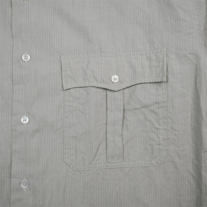 ポータークラシック PC-016-2033 ROLL UP COTTON CASHMERE SHIRT PIN STRIPE (ALUMO FABRIC) ロールアップコットンカシミアシャツピンストライプ（アルモファブリック）グレー