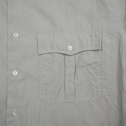 ポータークラシック PC-016-2033 ROLL UP COTTON CASHMERE SHIRT PIN STRIPE (ALUMO FABRIC) ロールアップコットンカシミアシャツピンストライプ（アルモファブリック）グレー