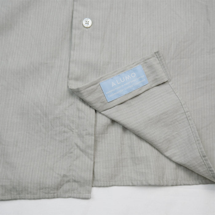 ポータークラシック PC-016-2033 ROLL UP COTTON CASHMERE SHIRT PIN STRIPE (ALUMO FABRIC) ロールアップコットンカシミアシャツピンストライプ（アルモファブリック）グレー