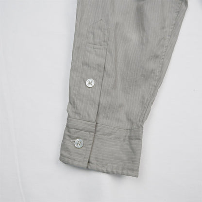 ポータークラシック PC-016-2033 ROLL UP COTTON CASHMERE SHIRT PIN STRIPE (ALUMO FABRIC) ロールアップコットンカシミアシャツピンストライプ（アルモファブリック）グレー