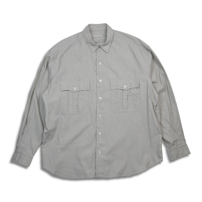 ポータークラシック PC-016-2033 ROLL UP COTTON CASHMERE SHIRT PIN STRIPE (ALUMO FABRIC) ロールアップコットンカシミアシャツピンストライプ（アルモファブリック）グレー