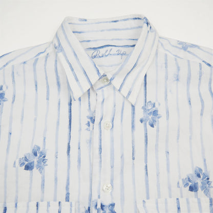 ポータークラシック PC-016-2216 ROLL UP 水彩 STRIPE SHIRT ロールアップ水彩ストライプシャツ ブルー