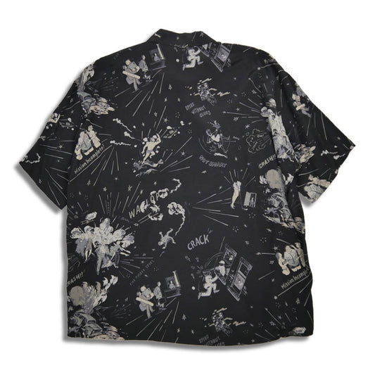 ポータークラシック PC-024-1864 落ちこぼれスパイALOHA SHIRT (THE MISFIT SPIES) アロハシャツ ブラック