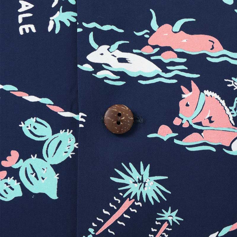 サンサーフ Lot No. SS39420 RAYON HAWAIIAN SHIRT “PANIOLA TOWN” ネイビー メンズ レーヨン アロハシャツ