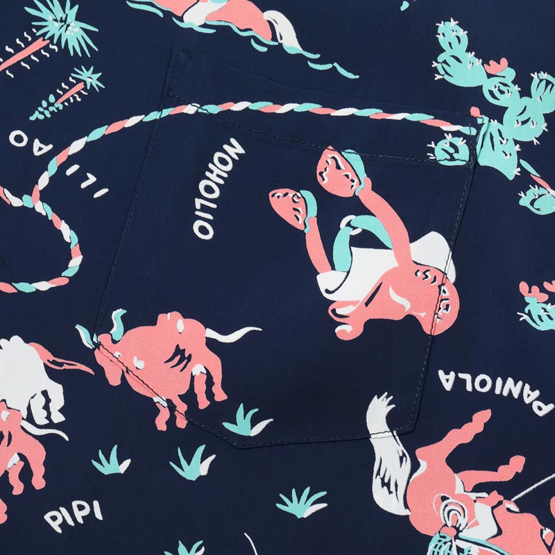 サンサーフ Lot No. SS39420 RAYON HAWAIIAN SHIRT “PANIOLA TOWN” ネイビー メンズ レーヨン アロハシャツ