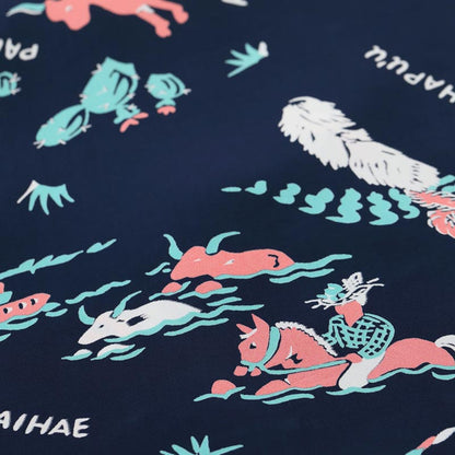 サンサーフ Lot No. SS39420 RAYON HAWAIIAN SHIRT “PANIOLA TOWN” ネイビー メンズ レーヨン アロハシャツ