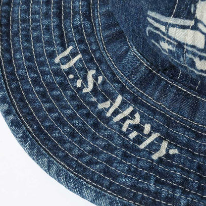 バズリクソンズ Lot No. BR02850 HAT, WORKING, DENIM VINTAGE WASHED STENCIL 429H ハードウォッシュ メンズ デニム ハット